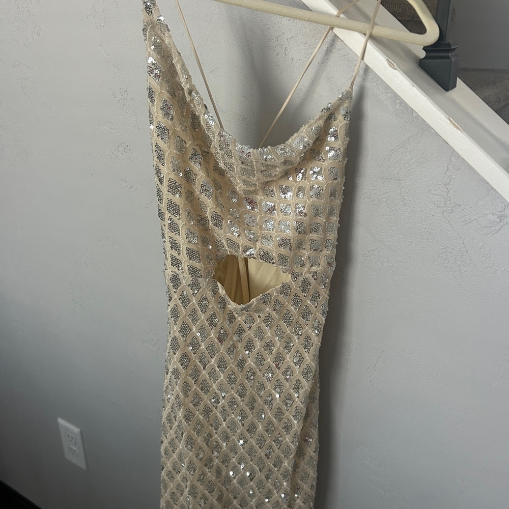 Hello Molly Silver Sequin Dress